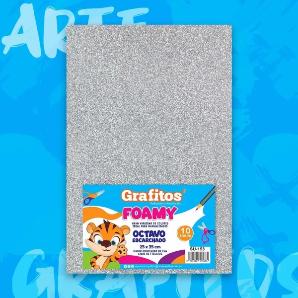 Foamy 1/8 Escarchado Plateado