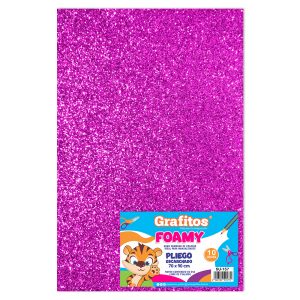 Foamy Grafitos Lamina Fucsia Escarchado