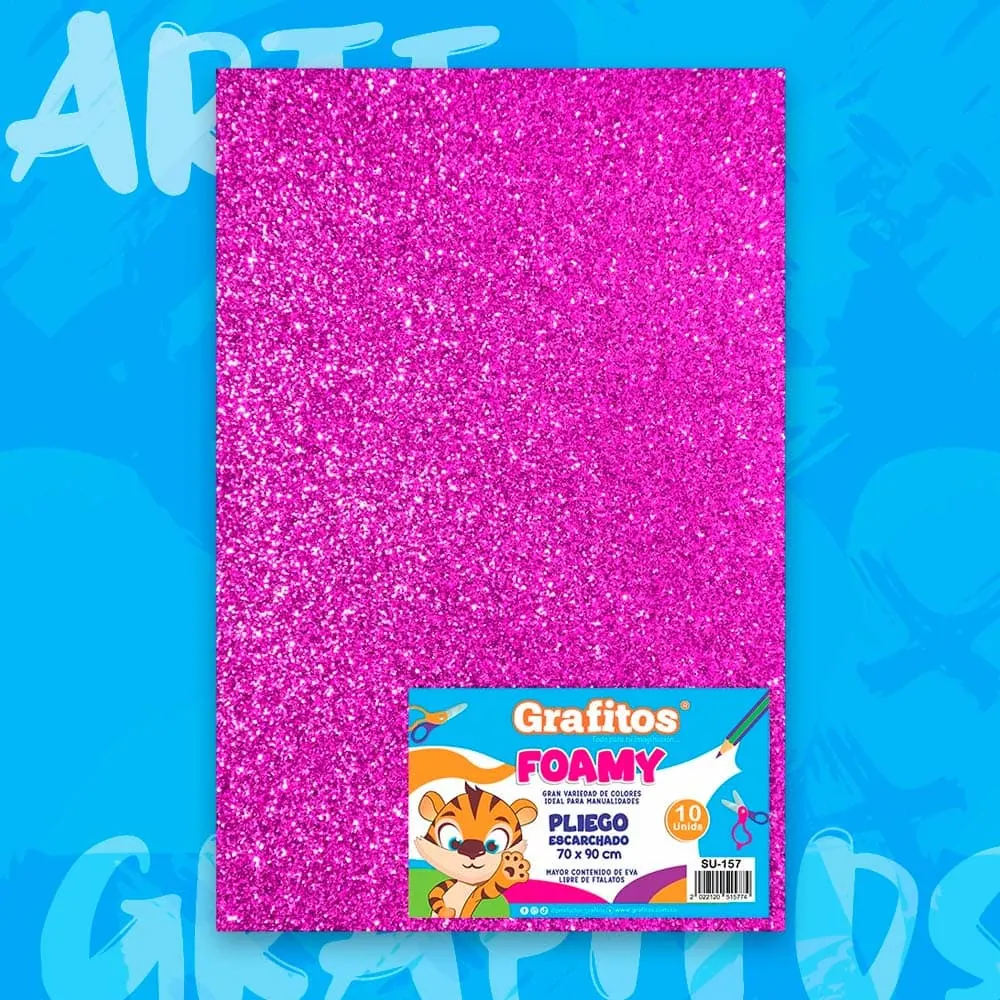 Fommy Lamina Grafitos Escarchado Fucsia Ne?n