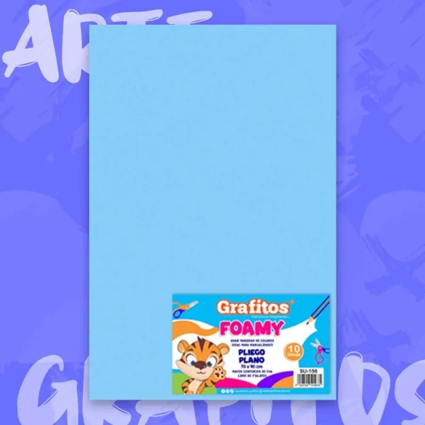 Foamy Lamina Liso Celeste