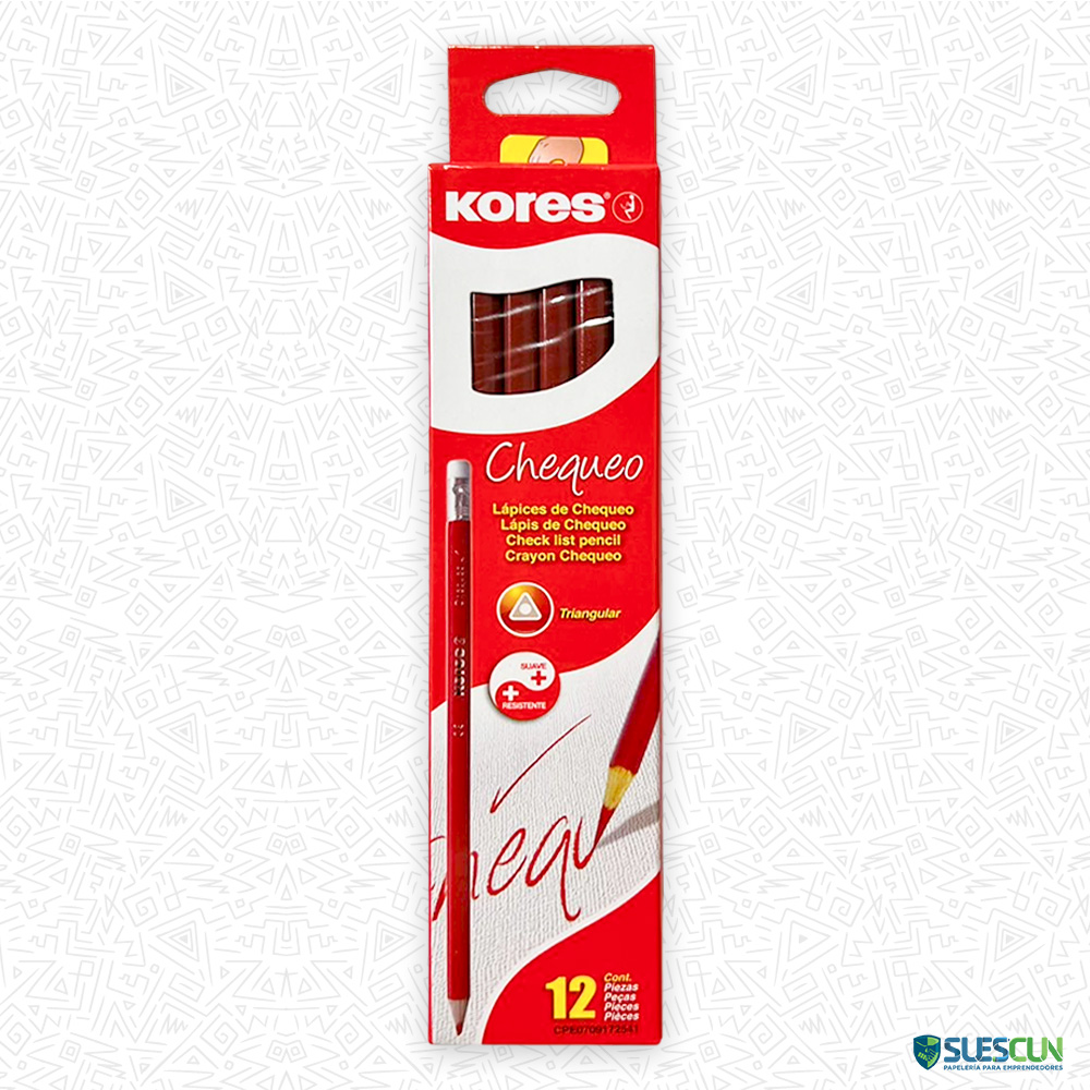 Lápiz Rojo De Chequeo Triangular Kores