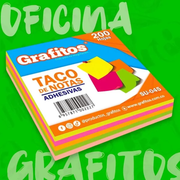 Taco De Notas Adhesivas Grafitos x200