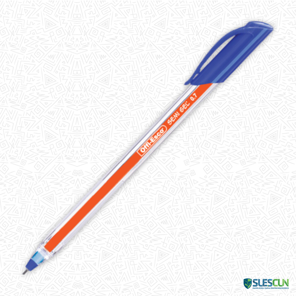 Lapicero Semi Gel Azul Offi Esco OE-076F