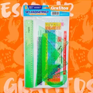 Set Geométrico Grafitos Con Tabla Periódica