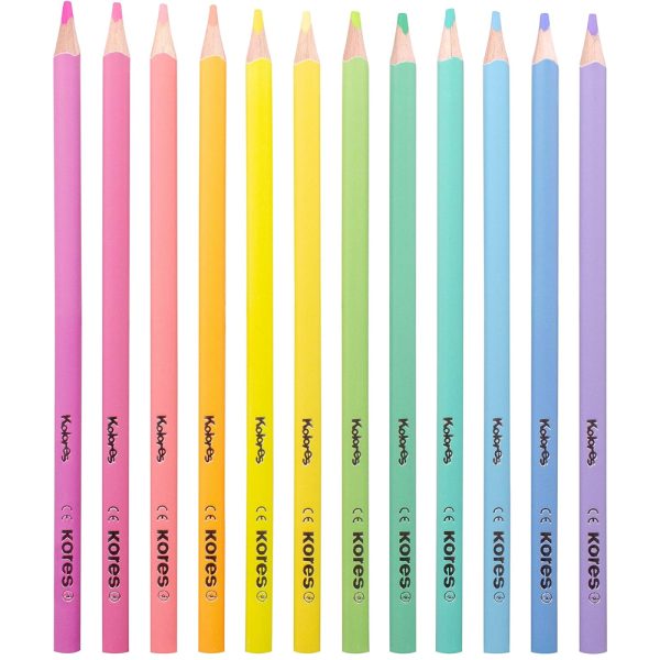 Colores Kores Triangulares Pasteles x12 - Imagen 2