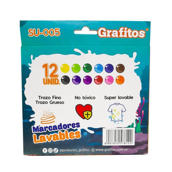 Marcadores grafitos lavables