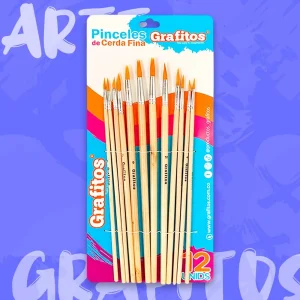 Set Pinceles De Cerda Fina Redondos Grafitos
