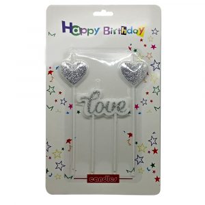 velas corazones plata