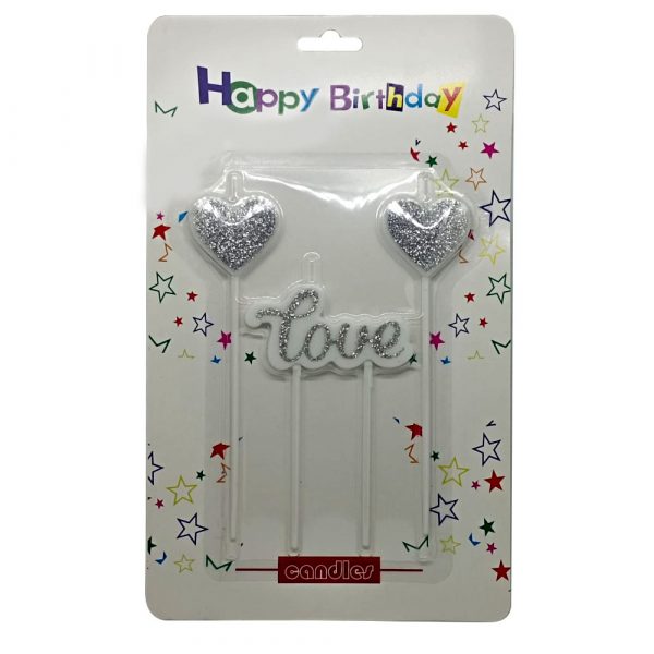 velas corazones plata