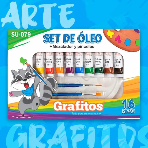 Set De Oleo x16 Piezas Grafitos