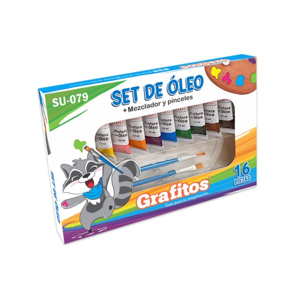 Set De Oleo x16 Piezas Grafitos - Imagen 2