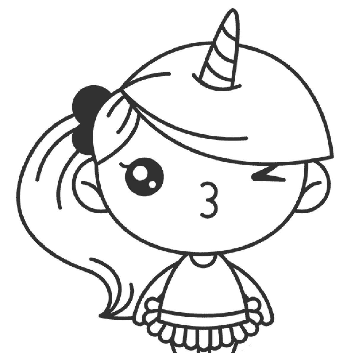 Dibujos Kawaii niña unicornio