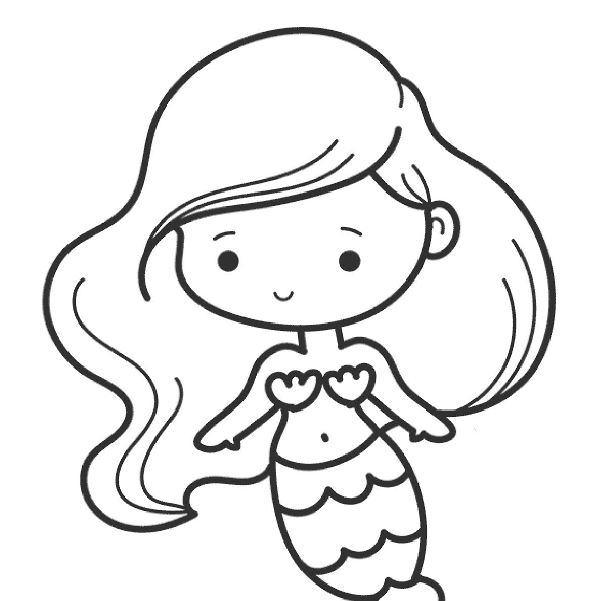 Dibujos Kawaii sirena