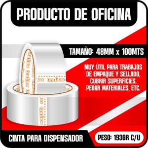 Cinta Transparente 100 Mts Grafitos