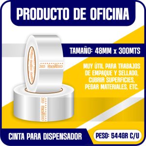 Cinta Transparente 300 Mts Grafitos