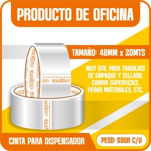 Cinta Transparente Grafitos 20m Paq x6