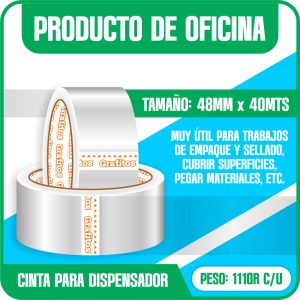 Cinta Transparente Grafitos 40m Paq X6