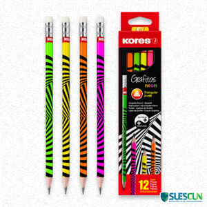 Lápiz Triangular Kores Neón x12