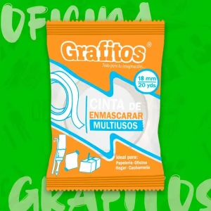 Cinta De Enmascarar De 18mm Grafitos