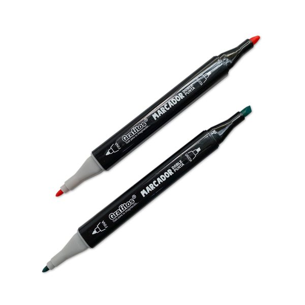 Marcador Doble Punta A Base De Alcohol Grafitos x48 - Imagen 5
