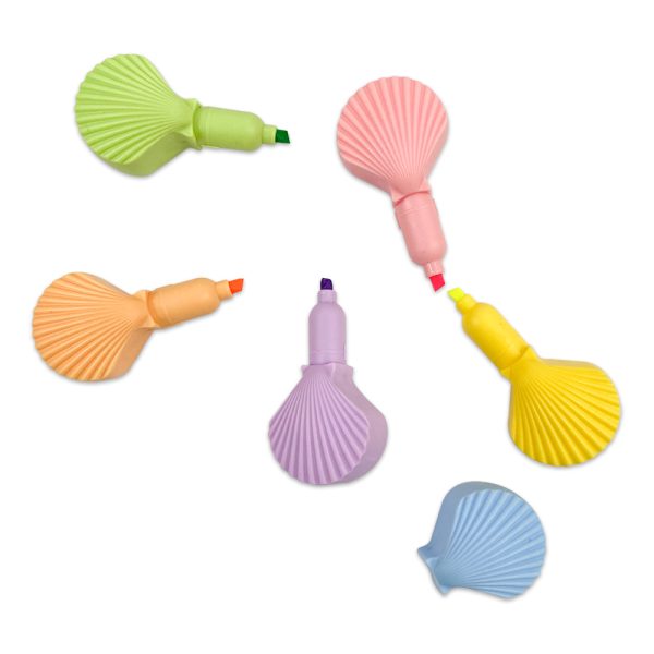 Set Resaltadores Pasteles Kawaii Conchitas Grafitos - Imagen 3