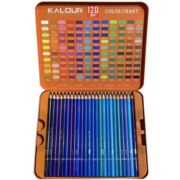 L?pices de Colores Profesionales Kalour x120 PCS Estuche Met?lico - Imagen 2