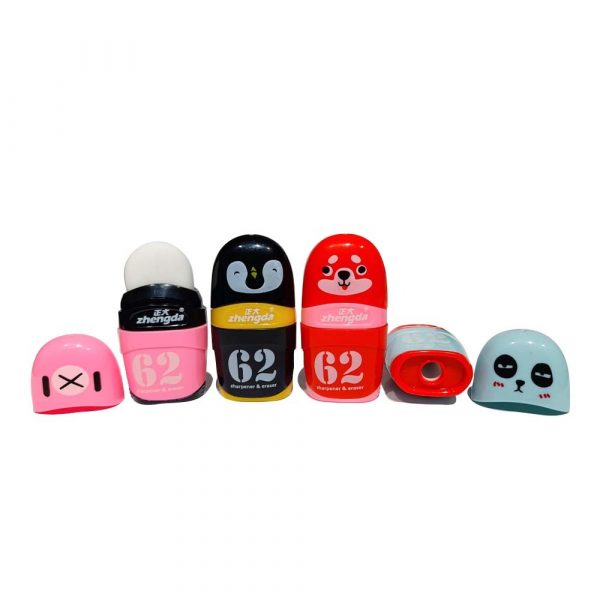 Sacapuntas con borrador kawaii animales