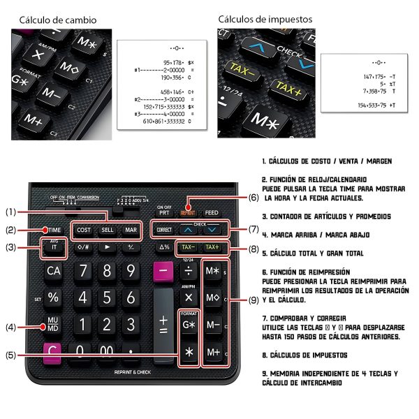 Calculadora Casio HR-100RC - Imagen 2