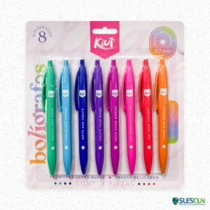 Set Bolígrafos Kiut 0.7mm x8 Und
