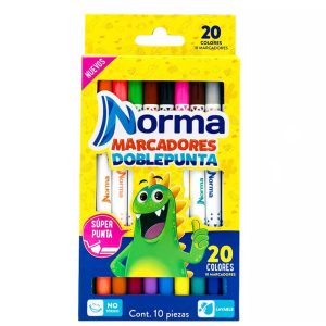 marcador lavable doble punta norma