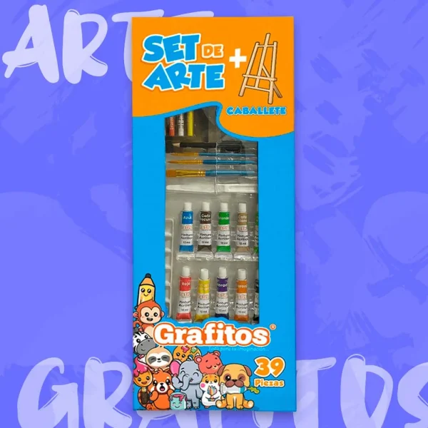 Set De Arte Con Caballete De 39 Piezas
