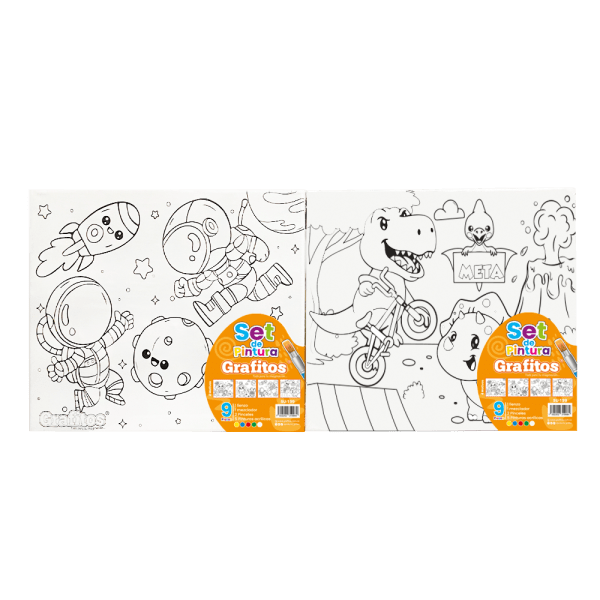 Set De Pintura x9 Piezas Grafitos - Imagen 3