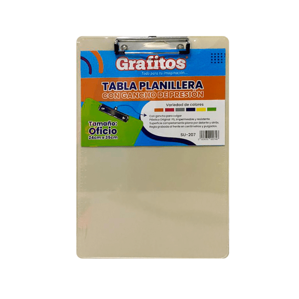 Tabla Planillera Grafitos Con Gancho Presión - Imagen 4