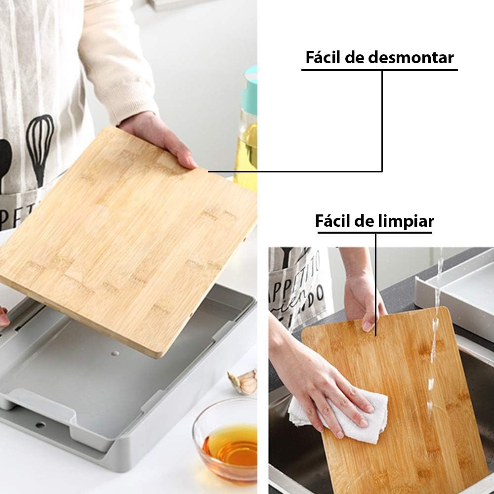 Tabla De Cocina Para Picar Con Bandeja - Imagen 2