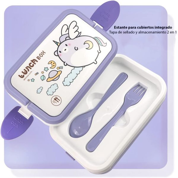 Portacomida Kawaii Unicornio 3 Piezas - Imagen 4