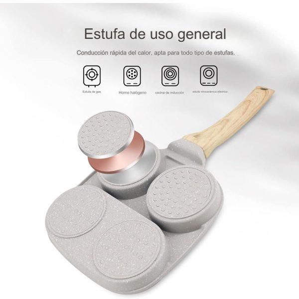 Sarten De Aluminio 3 Espacios Antiadherente - Imagen 6