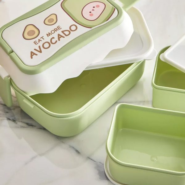 Portacomida Kawaii Aguacate x3 Tazas - Imagen 5