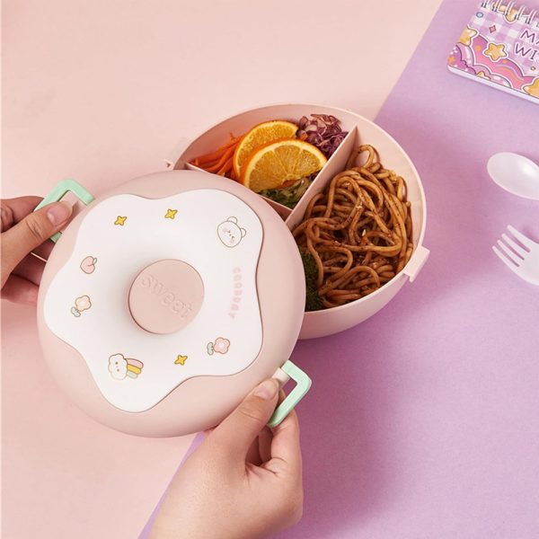 Portacomida Kawaii Dona Con Cubiertos - Imagen 5