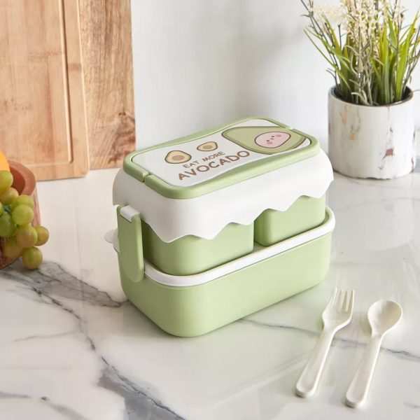Portacomida Kawaii Aguacate x3 Tazas - Imagen 2