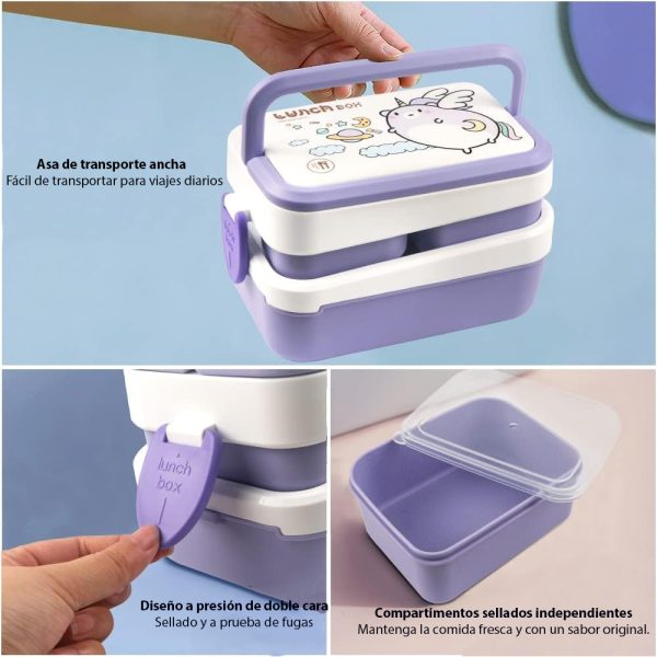 Portacomida Kawaii Unicornio 3 Piezas - Imagen 5