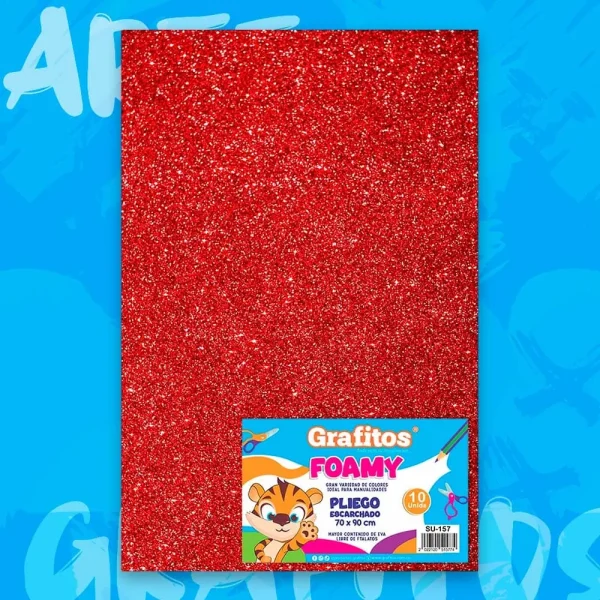 Fommy Lamina Grafitos Escarchado Rojo