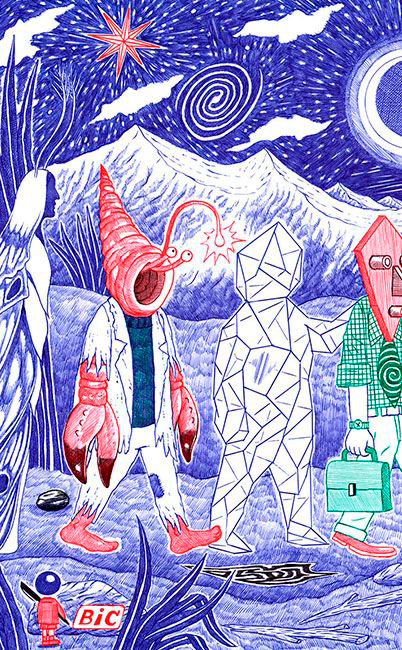 dibujos artistico con boligrafos bic