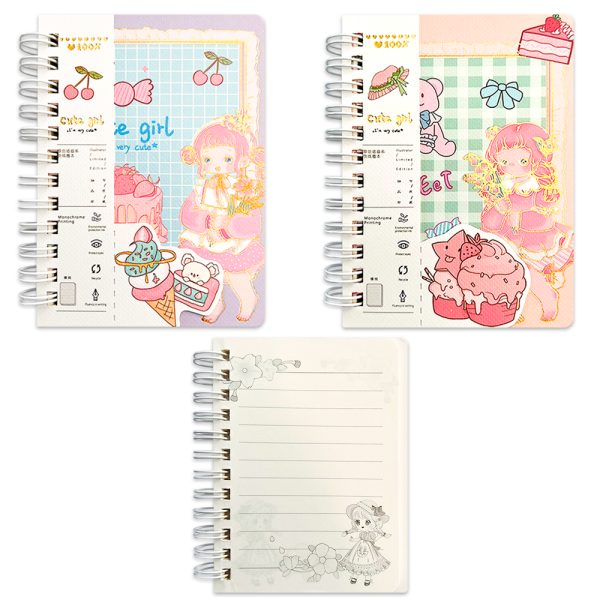 Agenda Mini Kawaii Rayada Con Pestaña