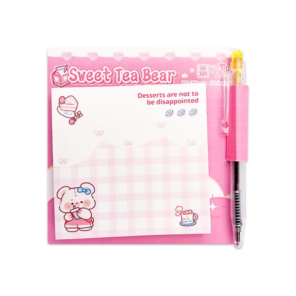 Taco De Notas Kawaii Estampado Con Boligrafo - Imagen 5