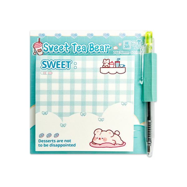 Taco De Notas Kawaii Estampado Con Boligrafo