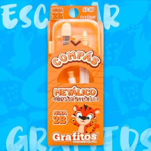 Compás Metálico Con Minas De Repuesto Grafitos