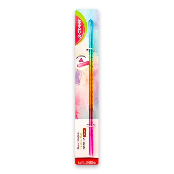 Regla Triangular Traslucida De 30cm