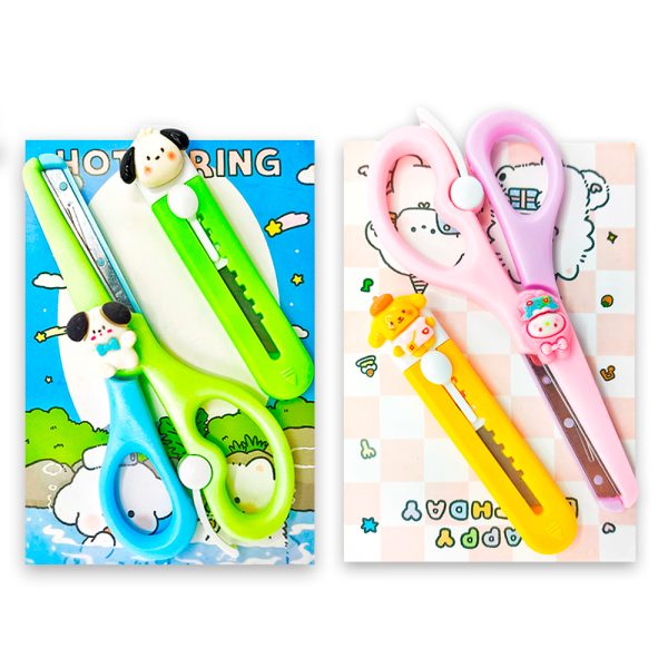 Set Tijeras Con Bisturí Kawaii