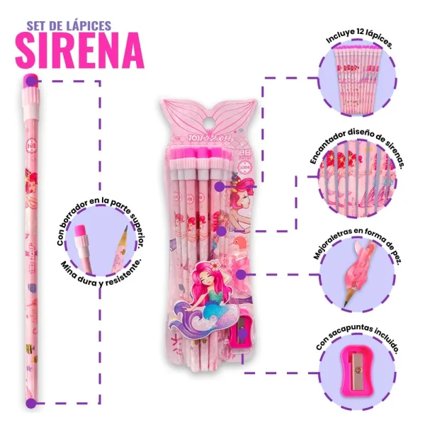 Kit de Lápices Sirena - Imagen 3