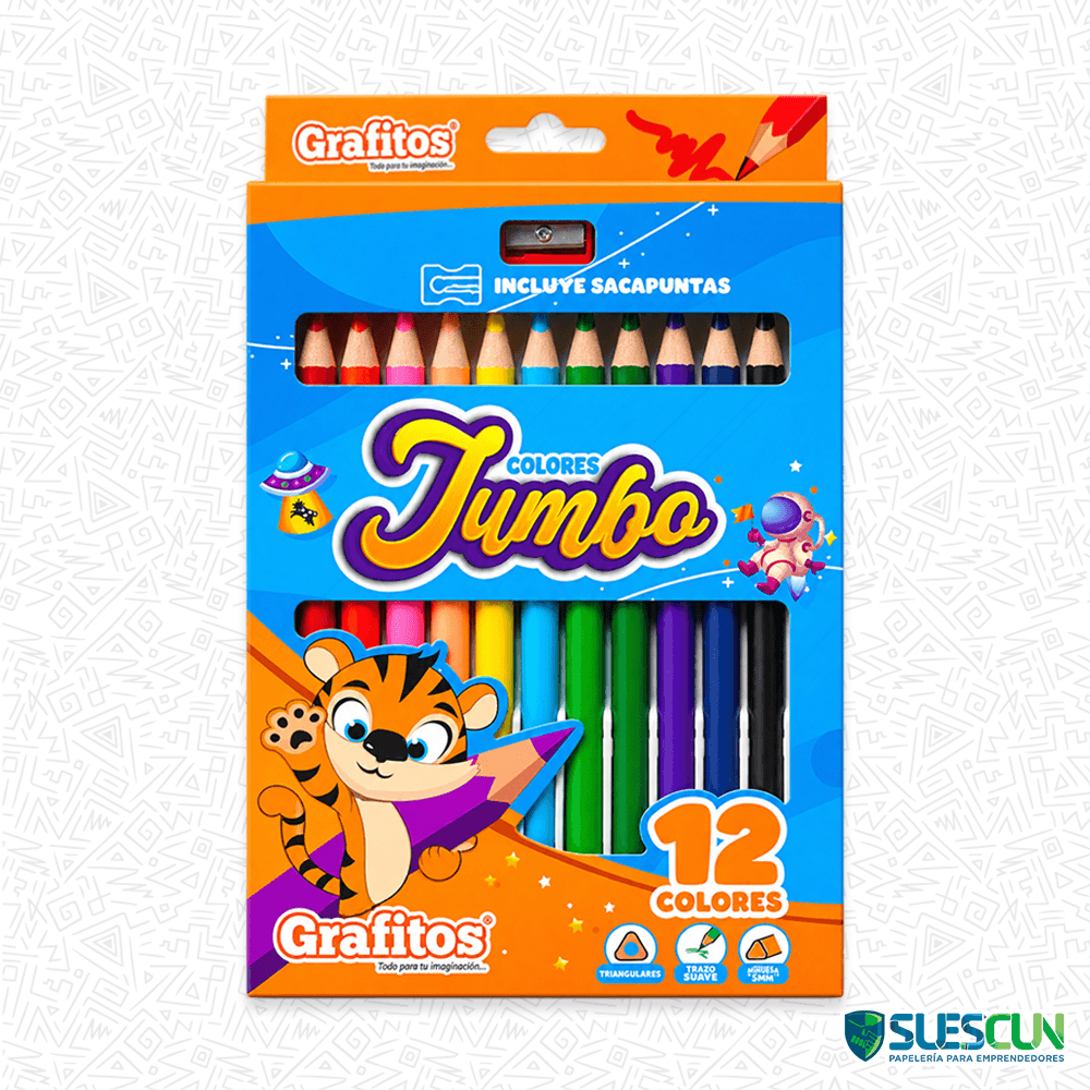 Colores Jumbo Grafitos Triangulares x12